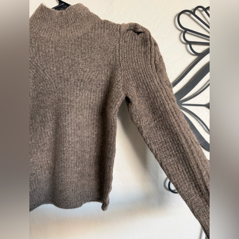 INDUSTRY Women’s Brown Puff-Sleeve Knit Sweater - Small - Picture 5 of 8